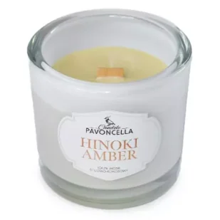 Świeczka sojowa Hinoki Amber biała 170g - Świece - miniaturka - grafika 1