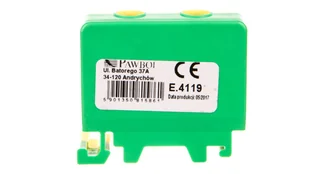 Pawbol SP.Z O.O. Listwa zac. w korpusie 1x50mm2 żół-ziel - Kostki, złączki, wtyczki - miniaturka - grafika 2