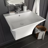 Umywalki - vidaXL Umywalka ścienna, ceramiczna, biała, 500 x 450 x 410 mm - miniaturka - grafika 1