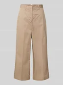 Spodnie damskie - Spodnie szerokie z mieszanki bawełny i lyocellu - miniaturka - grafika 1