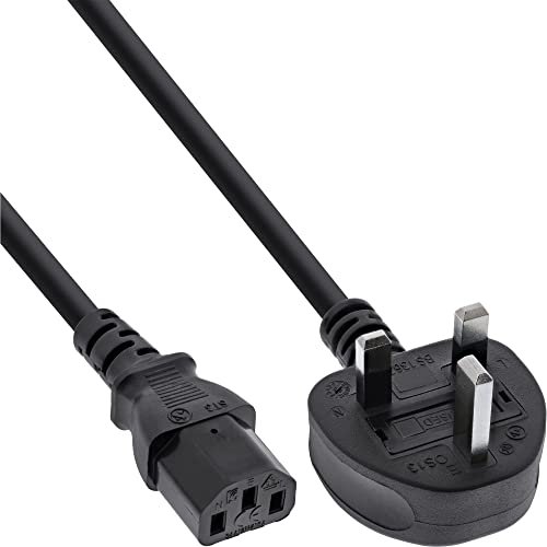 InLine 16653P kabel sieciowy, wtyczka sieciowa England na wtyczkę IEC C13, 3 m