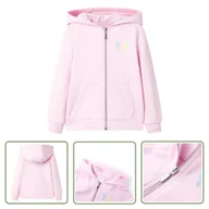 Bluzy dla dziewczynek - Bluza dziecięca z kapturem - jasnoróżowa - 104 - Bluza Dziecięca - miniaturka - grafika 1
