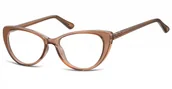 Okulary korekcyjne, oprawki, szkła - Sunoptic Okulary oprawki korekcyjne Kocie Oczy zerówki CP138E jasnobrązowy - miniaturka - grafika 1