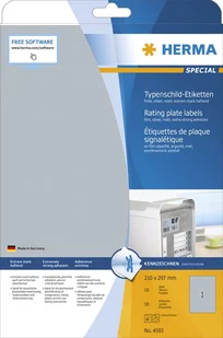 HERMA 4593 samoprzylepne etykiety Prostokąt Srebrny 10 szt. - Etykiety samoprzylepne i bloki etykiet - miniaturka - grafika 1