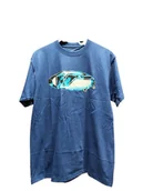 Koszulki męskie - T-shirt Męski VANS Bevel Flame SS Tee Deep Indigo VN000SXBFOB1 L - miniaturka - grafika 1