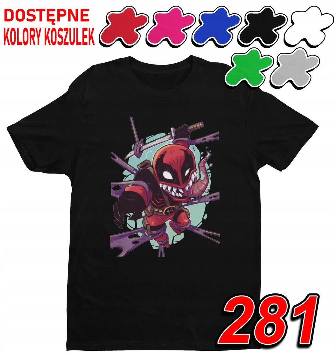 Dziecięca Koszulka T-Shirt Z Nadrukiem Avengers Deadpool -M 134-140