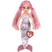 Lalki dla dziewczynek - Ty Mermaids Cora różowa syrenka 45cm - miniaturka - grafika 1