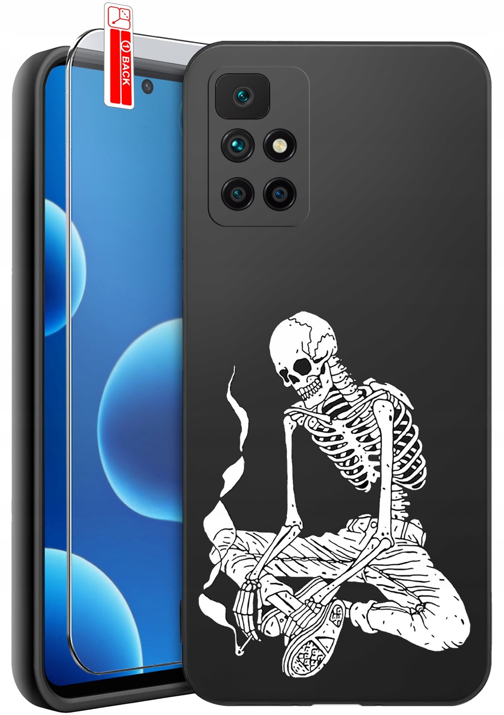 krainaGSM Etui Do Xiaomi Redmi 10 Wzory Silikonowe Matt Case + Szkło 9H