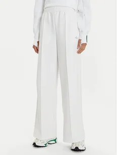 Lacoste Spodnie dresowe XF7374 Biały Wide Leg - Spodnie sportowe damskie - miniaturka - grafika 1