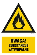 Systemy ekspozycyjne i znaki informacyjne - JA011 UWAGA! SUBSTANCJE ŁATWOPALNE, FN - FOLIA SAMOPRZYLEPNA; (250X375MM) - miniaturka - grafika 1