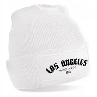 Czapki damskie - Zimowa Wygodna Czapka Biała LOS ANGELES Mix Wz - miniaturka - grafika 1
