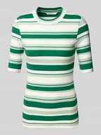 Koszulki i topy damskie - T-shirt o kroju slim fit z mieszanki bawełny - miniaturka - grafika 1
