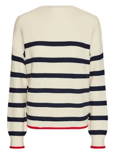 Pieces Sweter w kolorze kremowo-czarnym - Swetry damskie - miniaturka - grafika 1