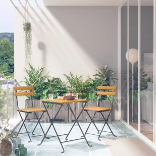 vidaXL 3-cz zestaw składanych mebli bistro lite drewno akacjowe 313157 - Meble ogrodowe - miniaturka - grafika 2