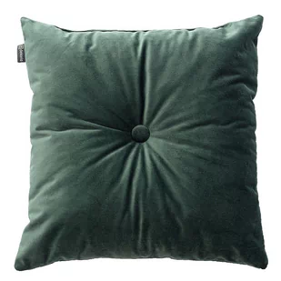 Dekoria Dekoria Poduszka kwadratowa Velvet z guzikiem ciemny zielony 40 x 40 cm Velvet 1258-704-25 - Poduszki dekoracyjne - miniaturka - grafika 1