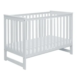 Łóżeczko drewniane z barierką IWI szare - Łóżeczka i kojce - miniaturka - grafika 1