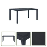 Stoły ogrodowe - The Living Store Stół ogrodowy - antracytowy - 150x90x72 cm - plastikowy - Stół Ogrodowy - miniaturka - grafika 1