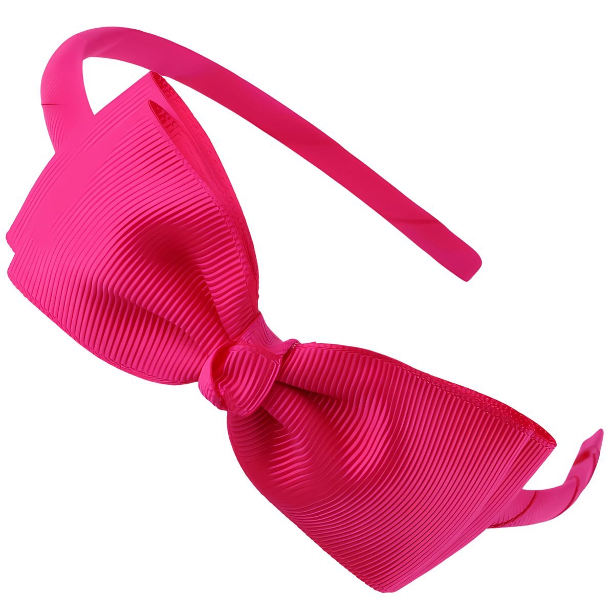 Opaska do Włosów Różowa na Głowę z Kokardą dla Dziewczynki Lekka