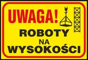 Tablice BHP - Raw-pol Znak Uwaga.Roboty na Wysokości Z-TB10-P-250x350 - miniaturka - grafika 1