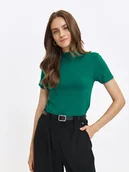 Swetry damskie - Cienka bluzka z golfem, zielona Top Secret TSKW24SWE028277X00 - miniaturka - grafika 1