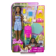 Figurki dla dzieci - LALKA BARBIE BROOKLYN NA KEMPINGU ZESTAW AKCESORIA PLECAK ŚPIWÓR - miniaturka - grafika 1