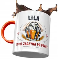 Kubki - Kubek Pomarańczowy Dla Lili Koleżanki Żony Prezent z Nadrukiem ze Zdjęciem+ Opakowanie na prezent (wzór 01) - miniaturka - grafika 1