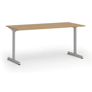 Biurko PRIMO BETA, 1600 x 800 mm, podstawa szara, buk - Biurka - miniaturka - grafika 1