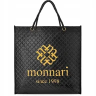 Torby i wózki na zakupy - Torba Na Zakupy Czarna Monnari Duża Pojemna A4 Shopper Torebka Czarna Ramię - miniaturka - grafika 1
