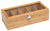 Pojemniki kuchenne - Bambusowe pudełko na herbatę TEA LOUNGE, brązowy - miniaturka - grafika 1