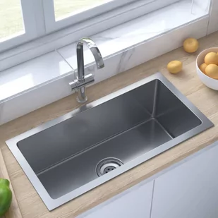 VidaXL Lumarko Ręcznie robiony zlewozmywak kuchenny z sitkiem, stal nierdzewna 51504 VidaXL - Zlewozmywaki - miniaturka - grafika 1