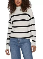 Swetry damskie - Vila Damski sweter z dzianiny w paski, White Alyssum 3, XL - miniaturka - grafika 1