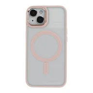 Etui i futerały do telefonów - Etui TECTO SHIELD Satin Elegant Mag do Apple iPhone 13 Przezroczysto-różowy - miniaturka - grafika 1