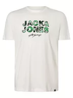 Koszulki męskie - Jack & Jones - T-shirt męski  JORTulum  duże rozmiary, biały - miniaturka - grafika 1