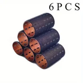 Wałki do włosów - TEMU 6 niezbędnych artykułów domowych: Aluminiowe lokówki do włosów z wbudowanym uchwytem - dla długich i średnich włosów, losowe kolory, modne wzory - miniaturka - grafika 1