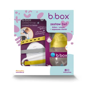 Zestaw na start 3w1 - bidon ze słomką cytrynowy smycz Lemon Sherbet zapasowe słomki - Bidony dla dzieci - miniaturka - grafika 1