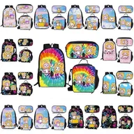 Torebki damskie - 3 sztuk / zestaw Lankybox Foxy Plecak szkolny Torba na lunch Plecak Zestaw piórników Prezent Wzór 5 - miniaturka - grafika 1