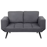 Sofy i kanapy - Beliani Sofa rozkładana tapicerowana ciemnoszara BREKKE - miniaturka - grafika 1