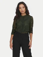 Bluzki damskie - ONLY Bluzka New Karo 15276400 Zielony Regular Fit - miniaturka - grafika 1