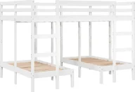 Łóżka dla dzieci i młodzieży - vidaXL vidaXL Potrójne łóżko piętrowe, białe, 140x200/70x140 cm, sosnowe - miniaturka - grafika 1