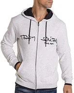 Bluzy męskie - Teddy Smith Męska bluza z kapturem Giclass, Blanco (biała mieszanka 267), L - miniaturka - grafika 1