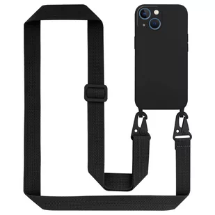 Łańcuszek Etui Do Apple iPhone 13 MINI Pokrowiec w LIQUID CZARNY Silicone TPU Obudowa Ochronny Cadorabo - Etui i futerały do telefonów - miniaturka - grafika 1