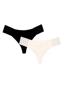 Majtki stringi Piri 2-pak Esotiq czarny, kremowy S - Majtki damskie - miniaturka - grafika 1