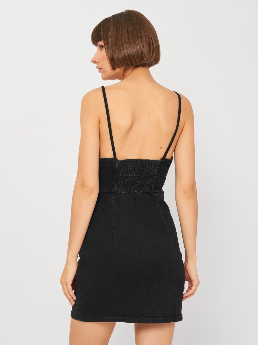 ZARA SUKIENKA DAMSKA JEANSOWA CZARNA MINI XS HEX