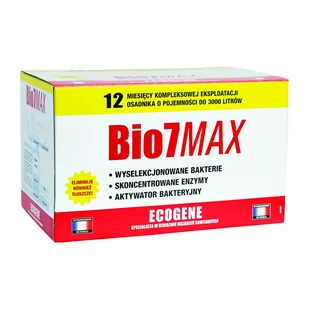 Preparat BIO7 MAX 12m-cy EKSPLOATACJA ROZKŁAD TŁUSZCZY (12X80G ENTRETIEN, 12X80G TŁUSZCZE) do osadników - Szamba i oczyszczalnie ścieków - miniaturka - grafika 1