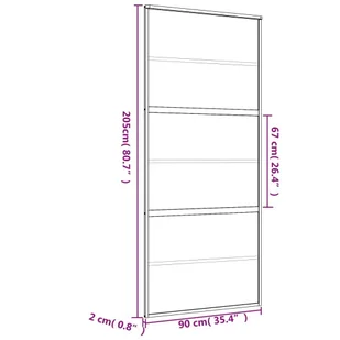 Drzwi przesuwne, złote, 90x205 cm, mrożone szkło ESG, aluminium 8721012120006 - Drzwi wewnętrzne - miniaturka - grafika 7