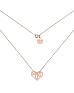 Naszyjniki - Naszyjnik z ażurowym sercem z różowego złota - miniaturka - grafika 1