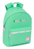 Torby na laptopy - Safta BENETTON MINT Plecak młodzieżowy na laptopa 14,1", idealny dla młodzieży w różnym wieku, wygodny i wszechstronny, jakość i wytrzymałość, 31 x 16 x 41 cm, Pastelowa zieleń miętowa, M, Casual - miniaturka - grafika 1