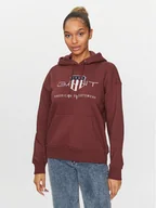 Bluzy damskie - Gant Bluza Archive Shield 4204567 Bordowy Relaxed Fit - miniaturka - grafika 1