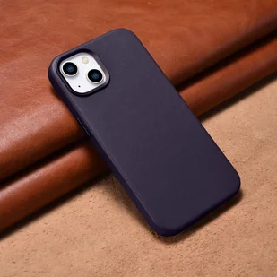 iCarer Case Leather pokrowiec etui z naturalnej skóry do iPhone 14 Plus ciemnofioletowy (kompatybilne z MagSafe) - Etui i futerały do telefonów - miniaturka - grafika 13