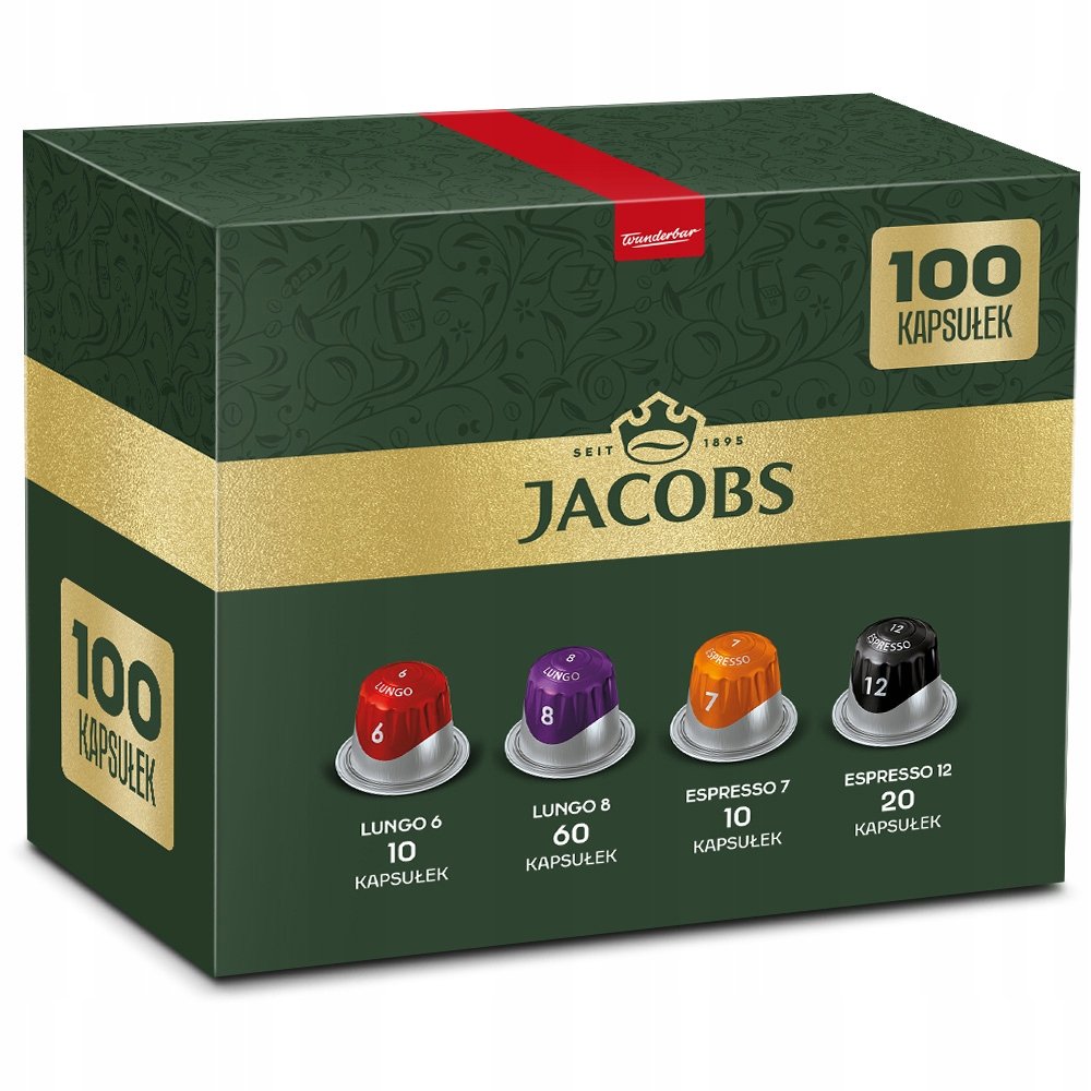 Zestaw kapsułki Jacobs do Nespresso(r)* lungo mix espresso, 100 szt.